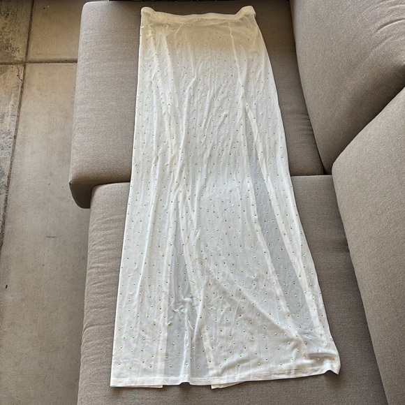 White Rhinestone Mesh Skirt Cover Up Fashion Nova - Picture 2 of 3